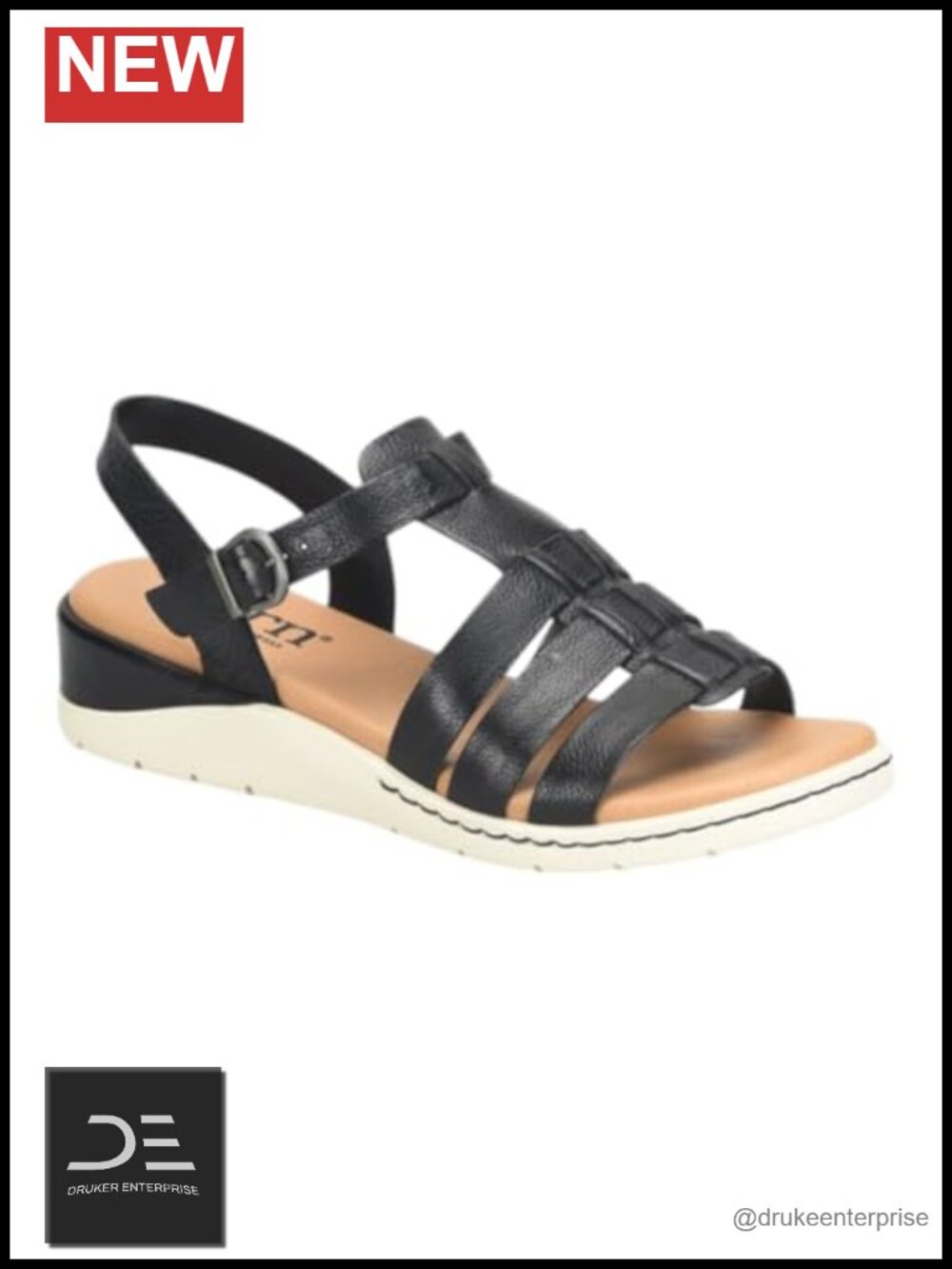 Women's Leather Slingback Sandals with Wedge Heel